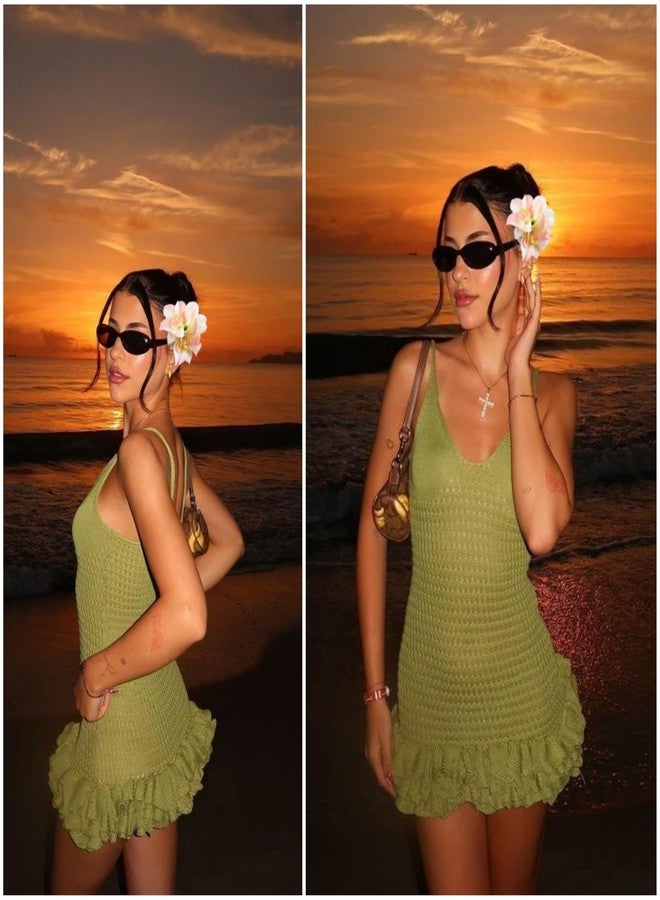 TEBIEKOY 4Pcs Hawaiian Flower Hair Clips for Women, 3.5 Inches Artificial Tropical Hair Clip Hibiscus Claw Clip Beach Vacation Party Boho Hair Accessories for Women Girls - Image 2